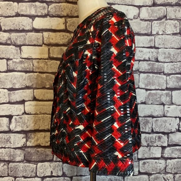 Ruby Rd 3/4 Sleeve Shiny Jacket Size 12P - Picture 4 of 9